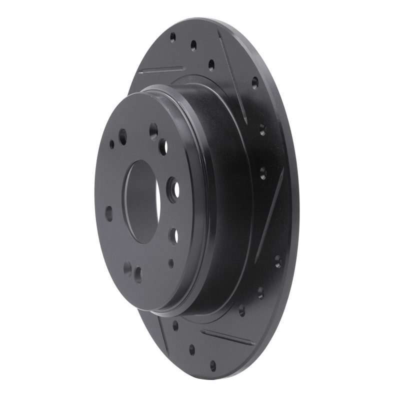 Acura TL Brake Rotor (1) - Rear Right - R1 Concepts - Drilled & Slotted - Black - `99-`11